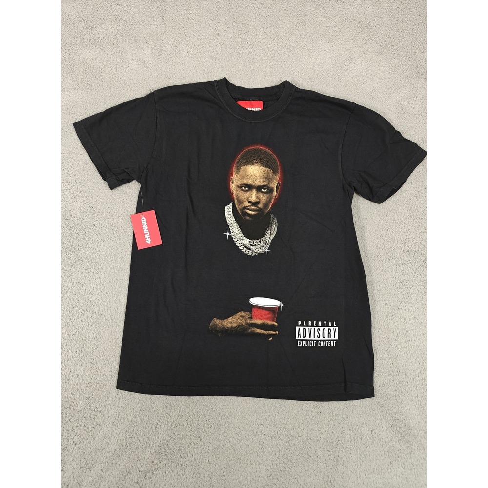 4Hunnid Shirt Mens Medium Black YG Rap Album Cover T-Shirt Tee Hip Hop Explicit‎